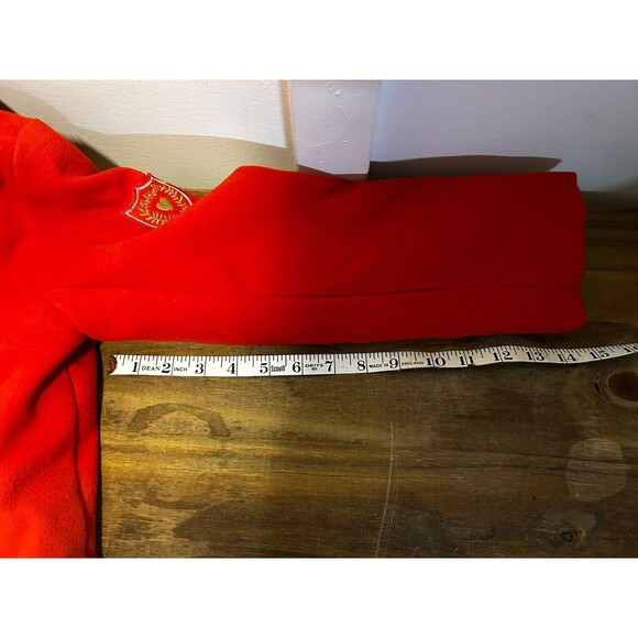 Oshkosh B’gosh Red Fleece Peacoat Lined Double Breasted Girls Size 7 - Picture 7 of 8